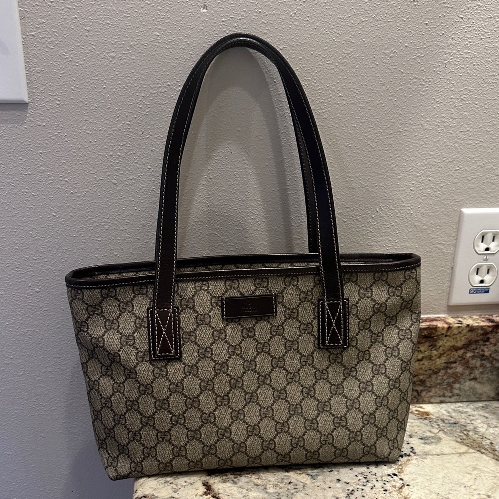 Gucci Beige and Brown Tote Bag